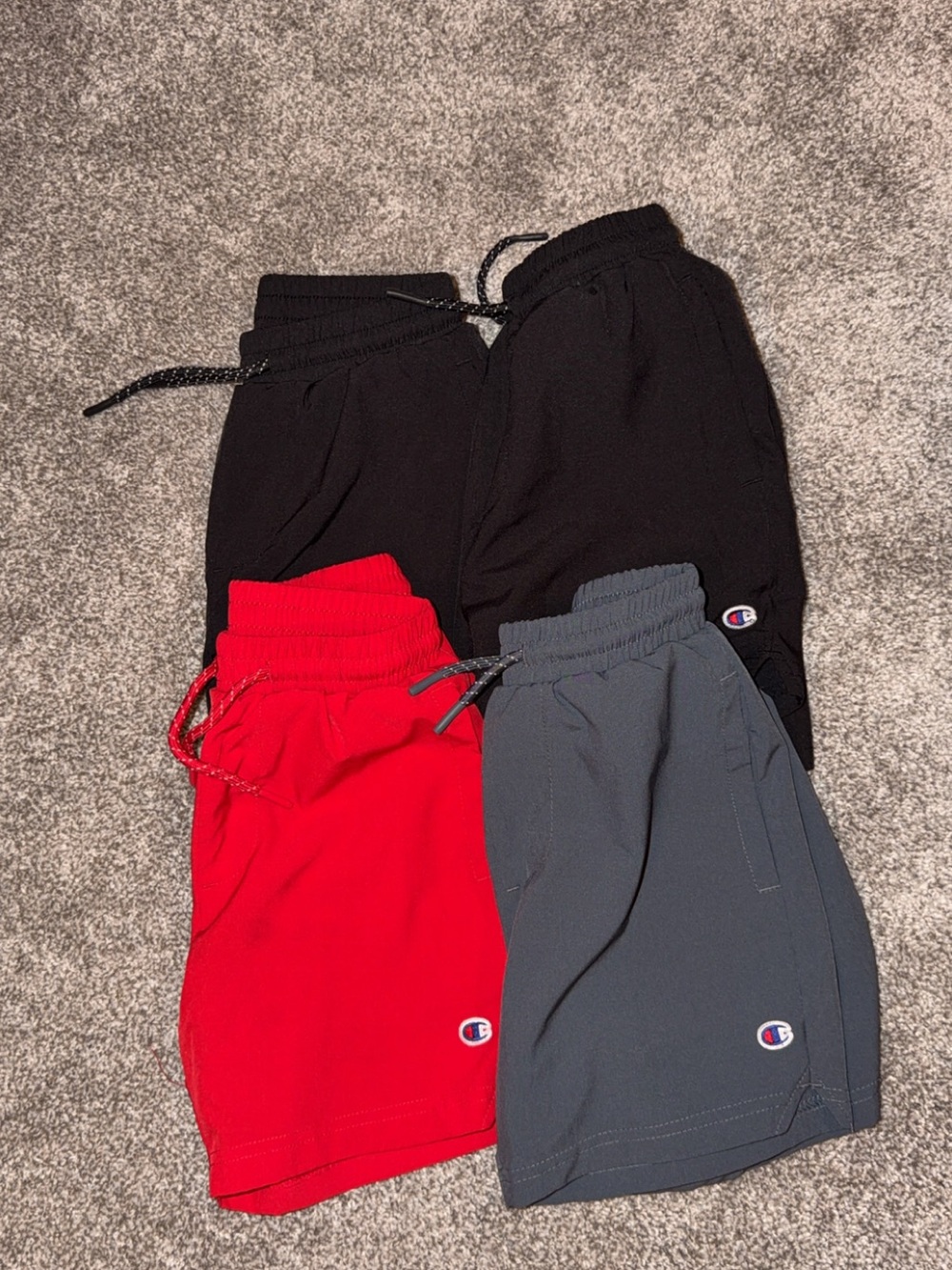 Champion Kids Shorts - Black, Red, Gray